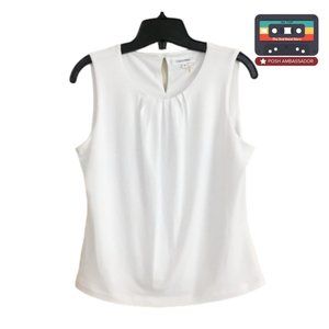 Calvin Klein Pleated Neck Sleeveless Blouse Size 8